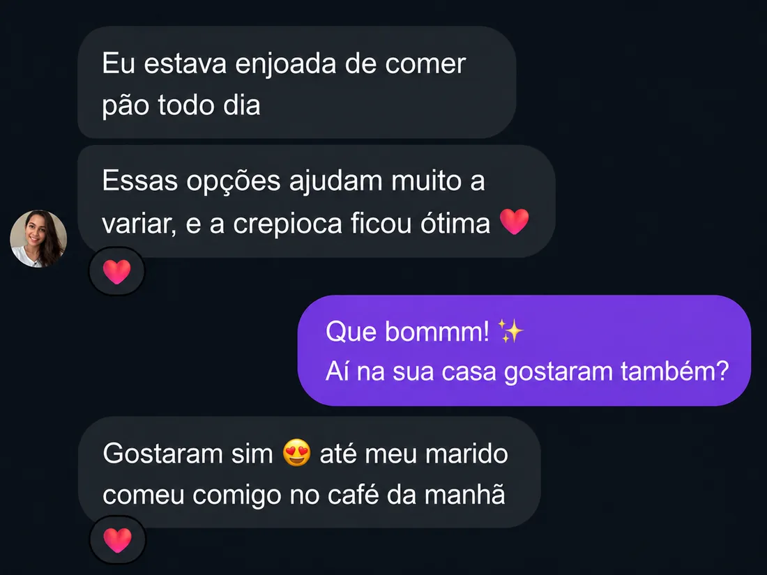 Depoimento sobre variar o café da manhã sem pão